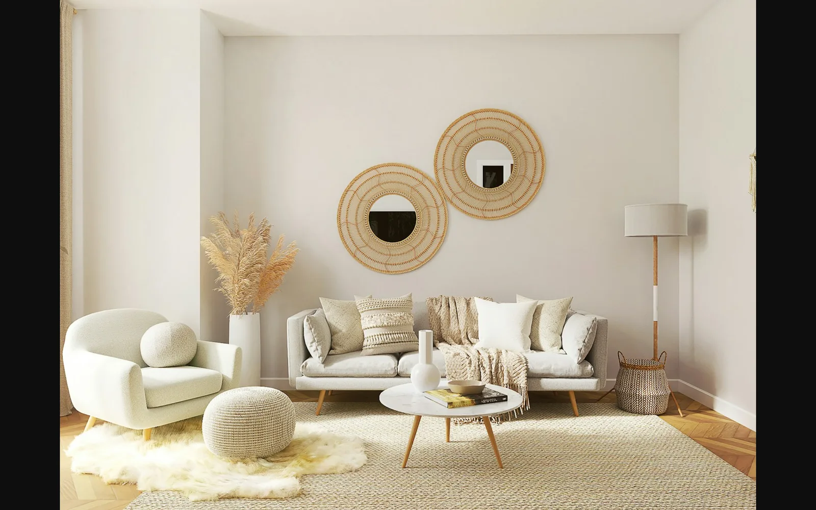 Bedroom interior where air purifiers run